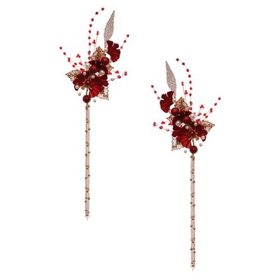Beaupretty 1pair Delicate Bride Side Clips Hair Accessories for Weddings and Parties Elegant Headwear for Brides of Stunning Side Clips