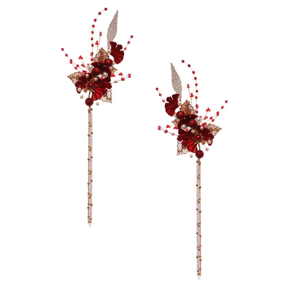 Beaupretty 1pair Delicate Bride Side Clips Hair Accessories for Weddings and Parties Elegant Headwear for Brides of Stunning Side Clips