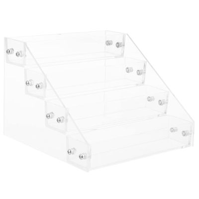 iplusmile Clear Display Stand Nail Polish Display Stand Organizer: 4 Layer Nail Polish Rack Acrylic Essential Oils Holder Lip Gloss Stand Jewelry Display Box Rack for Women Girl Jewelry