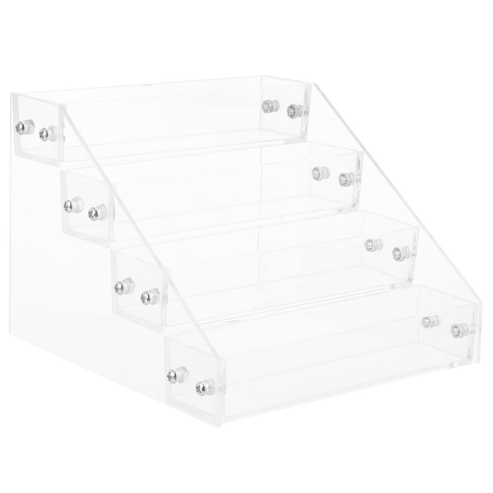 iplusmile Clear Display Stand Nail Polish Display Stand Organizer: 4 Layer Nail Polish Rack Acrylic Essential Oils Holder Lip Gloss Stand Jewelry Display Box Rack for Women Girl Jewelry