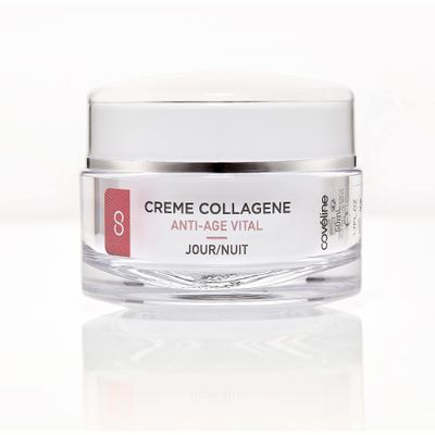 COVELINE Collagen Day/Night Cream - Anti-Aging Cream, Immediate tightening effect, Intense Rehydration - Rich Collagen Anti-Wrinkle Facial Care Made in France - All Skin Types - 50 ml
