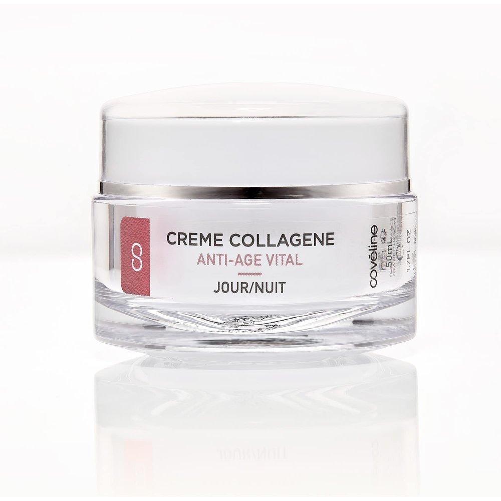 COVELINE Collagen Day/Night Cream - Anti-Aging Cream, Immediate tightening effect, Intense Rehydration - Rich Collagen Anti-Wrinkle Facial Care Made in France - All Skin Types - 50 ml