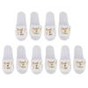 Alvinlite 5 Pair Disposable Slippers, White Letters Print Guest Slippers for Hotel Wedding Party Shooting Props (maid-White) view 1