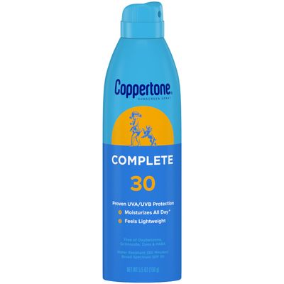 Coppertone Complete Sunscreen Spray, SPF 30 Spray Sunscreen, Body Sunscreen, 5.5 Oz