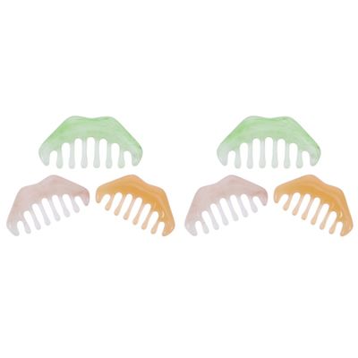 6 Pcs Resin Massage Combs Smooth Head Massage Combs Beauty Scraping Plate