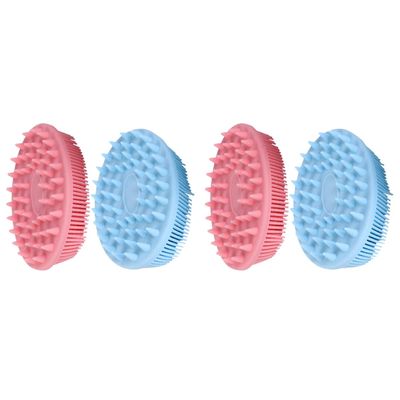 2 Sets 2Pcs Silicone Shampoo Brushes Double- side Baby Massage Bath Brushes