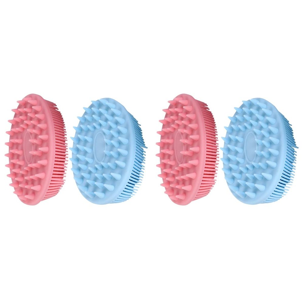 2 Sets 2Pcs Silicone Shampoo Brushes Double- side Baby Massage Bath Brushes