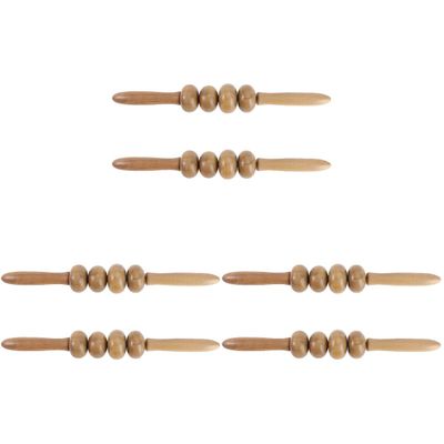 6 pcs Wooden Handheld Massage Stick Muscle Roller Massager Abdominal Massagers