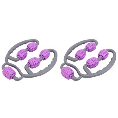 2pcs Multi- function Yoga Leg Massager Leg Muscle Relaxation Roller Leg Massage Stick Fitness Leg Clamp Massager Roller Massage (Purple)