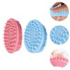 3 Sets 2Pcs Silicone Shampoo Brushes Double- side Baby Massage Bath Brushes view 2