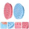 3 Sets 2Pcs Silicone Shampoo Brushes Double- side Baby Massage Bath Brushes view 3