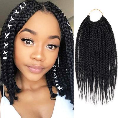 12 Inch 2 Pack AU-THEN-TIC Box Braid Crochet Hair Crochet Box Braids Hair Mambo Twist Braiding Pre-Stretched Pre Looped Synthetic Hair Extensions (12 Inch (Pack of 2), 1B (Off Black))