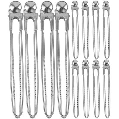 12Pcs Hair Clip Metal Alligator Curl Clips Hairdressing Positioning pin for Buns Curl Pin Metal Mini Claw Section Stainless Steel Bobby