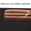 Barber Tools Organizer Mat, Station Organizert Flexible PVC Work Station Mat, Salon Barber Shop Work Table Mat, Grooming Tools, Non-Slip17.7"x 11.8"(Black) view 4