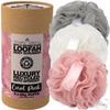 Temple Spring Recycled Luffa Sponges, Bathroom Shower Accessories, Loofa Bath Sponge, Exfoliating Body Scrubber Exfoliator Pouf, Shower Scrubber Puff, Poof, Loofah for Women, Loofah for Men-Coral Pink view 1