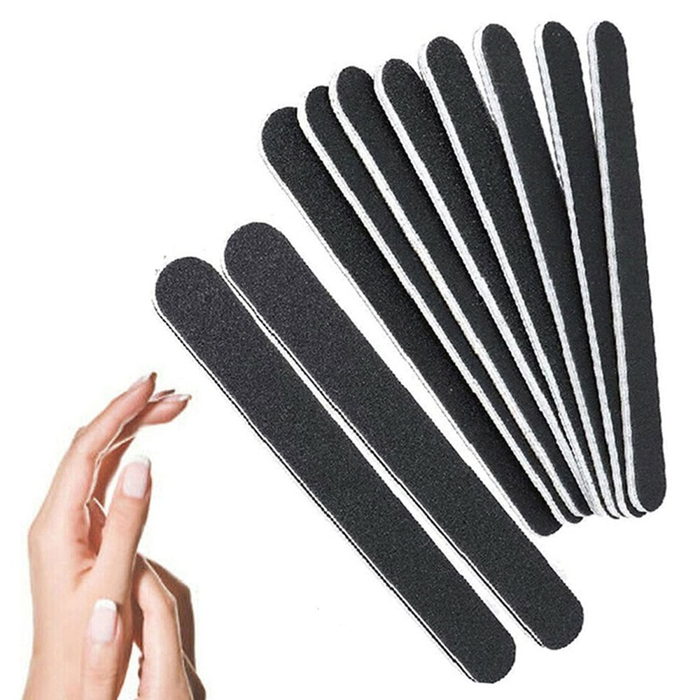 12 X Pro Double Sided Manicure Nail Files Emery Boards #100#180 Grit Heavy Duty