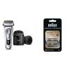 Braun Electric Razor for Men, Series 9 9390cc, Precision Beard Trimmer, Rechargeable, Cordless, Wet & Dry Foil Shaver, Clean & Charge Station & Leather Travel Case and Replacement Head view 1