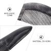 1pc Black Buffalo Horn Comb Pocket Hair Brush Scalp Comb Styling for Men Womens Hair Nets for Sleeping Hairdressing Jade Hair Man Massager Horns Wide Tooth view 4