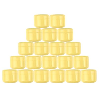 30 Pcs 20ml Empty Travel Yellow PP Plastic Cosmetic Cream Jar Pots with Inner and Screw Lid Face Cream Lip Balm Lotion Storage Container