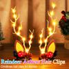 Bartosi LED Light Christmas Hair Clips Reindeer Antlers Xmas Hairpins Hair Barrettes Cute Head Pieces Hair Accessories for Women (Pack of 2) view 3