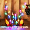 BARTOSI LED Light Christmas Hair Clips Reindeer Antlers Xmas Hairpins Hair Accessories for Women (Pack of 2) view 3