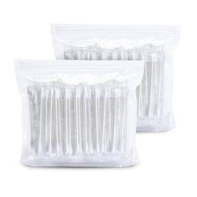 Cotton Swabs, Individually Wrapped Cotton Buds, 200 Count Biodegradable Cotton Tip Applicator Suitable for Ear, Beauty Care, Cleaning, Make-upRound and Pointed Shape Cotton Heads