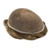LYRICAL HAIR Undetectable Full French Lace Toupee Hairpiece Ariy and Lightweight Bleached Knot Natural Hairline Human Hair Wig Units Super Thin French Lace Men Replacement System (7X9", #740 7# VERY LIGHT BROWN WITH 40% SYNTHETIC GREY-100% Light to m view 4