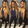 Ombre Blonde 1B/27 U Part Human Hair Wigs Straight Brazilian Remy Hair Honey Blonde U Part Wigs For Women 1x4" Middle Part 180% (20inch, 130% Density) view 4