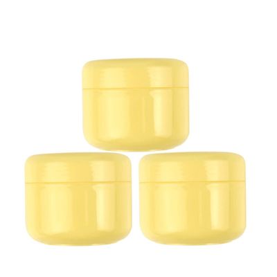 20 Pcs 100ml Empty Round Yellow Plastic Cream Container Jars Face Cream Lotion Pot Cosmetics Container DIY Makeup Sample