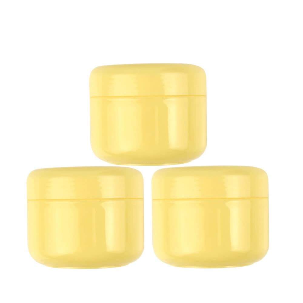 20 Pcs 100ml Empty Round Yellow Plastic Cream Container Jars Face Cream Lotion Pot Cosmetics Container DIY Makeup Sample