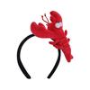 1Pc Cute Cartoon Lobster Hair Hoop Headband Plush Red Crab Hair Band Novelty Animal Hair Clip Headwear Headpieces Hair Decors for Birthday Halloween Xmas Cosplay Party Dress Up Costume Accessory view 1