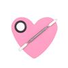 1 Set Heart Stainless Steel Cosmetic Makeup Palette with Spatula Cosmetic Artist Palette Mixing Palette with Spatula Nail Art Eye Shadow Lipsticks Mixing Makeup Tools, Pink view 1