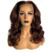 13x6 HD Transparent Lace Front Natural Wave Human Hair Wig With Baby Hair Ombre Blonde #30 Color For Black Women Hair Replacement Wig 150% Density Pre-Plucked Natural Hairline Natural Looking 22 Inch view 2
