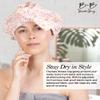 Brook + Bay Shower Cap with Bow - Adjustable Shower Cap w/Elastic Hem - Shower Caps for Women Reusable Waterproof view 2