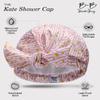 Brook + Bay Shower Cap with Bow - Adjustable Shower Cap w/Elastic Hem - Shower Caps for Women Reusable Waterproof view 3