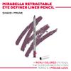 Mirabella Eye Definer & Antioxidant Infused Cream Eye liner - Ultra Pigmented Gel Eyeliner Pencil with Retractable Design, Sharpener Included - Prune view 2
