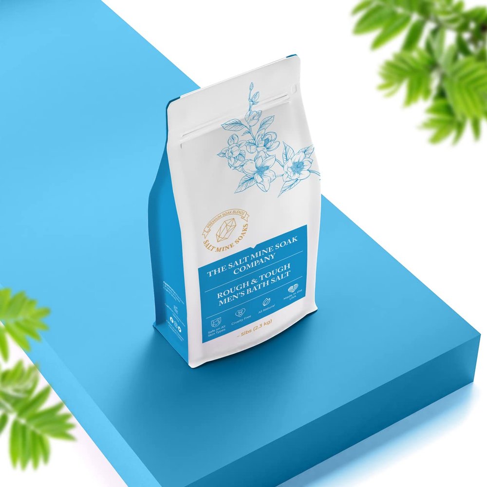 Blue Musk Rough & Tough Men's Coarse Grain (2mm) Bath Salt Soak 10 lbs.