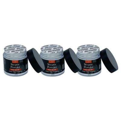 GENTS Styptic Powder .18 oz Twist off Cap and Protective Seal, Pack of 3