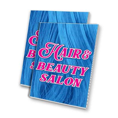 Hair and Beauty Salon (24" x 36") 4Mm Corrugated Plastic Panel, Graphics Applied to 1 Side (Pk of 2) | Barber, Haircut, Styling, Hairstyle