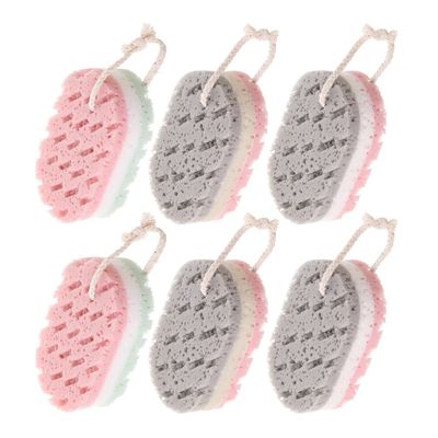 Healifty 6pcs Bath Sponges Scrubbers Deep Cleansing Soft Comfortable for All Skin Adult Shower Sponge Towel Random Color