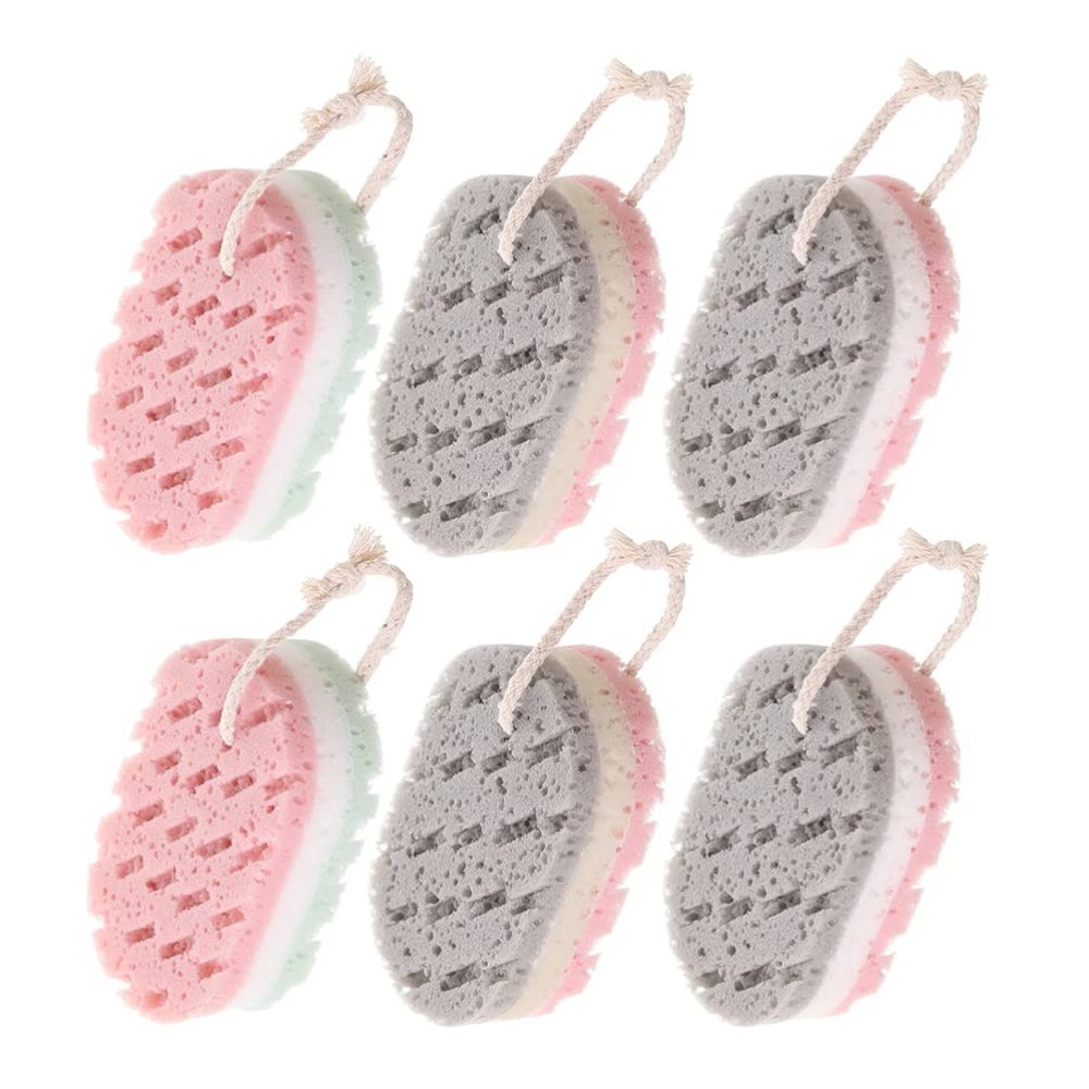 Healifty 6pcs Bath Sponges Scrubbers Deep Cleansing Soft Comfortable for All Skin Adult Shower Sponge Towel Random Color