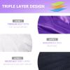 Aquior Shower Cap,Extra Large Triple Layer Bathing Cap with Dry Hair Function for Women Microfiber Terry Cloth Silky Satin 100% Waterproof Reusable Long Hair Bath Caps (Purple) view 3