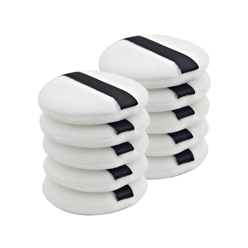 10PCS Powder Puff 2.16 inch Powder Makeup Puffs Pads Makeup with Ribbon Face Powder Puffs for Loose and Foundation Replacement (10PCS Normal Size 2.16 Inch)