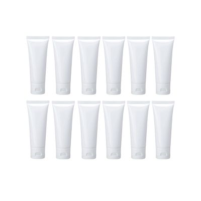 12PCS Refillable Empty Plastic Tubes White Cosmetic Containers Plastic Soft Tubes Bottle for Package Facial Cleanser Hand Cream Cosmetic Lotion(50ML)
