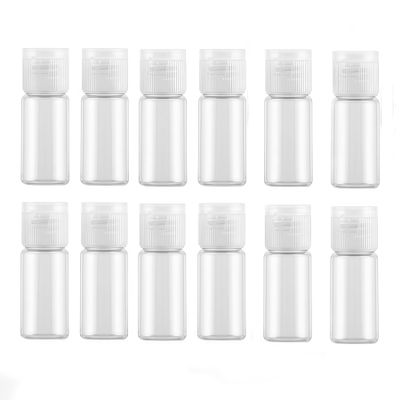 12PCS 15ml/0.5oz Empty Plastic Bottles with Flip Top Cap Refillable Clear Travel Bottles Makeup Sample Packing Storage Pot Jars with Flip Cap for Shampoo Toner Lotion Toiletries