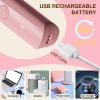 Bikini Trimmer for Women,Rechargeable Ladies Bikini Hair Trimmer Removal with Snap-in Ceramic Blades IP7X Washable Head,Pink view 4