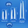 MORGLES 240 Pcs Half Cover Coffin Nail Tips Clear Acrylic Extra Long False Nail Tips with Glue, Clipper, Files and Cuticle Fork for Salons and Home DIY view 3