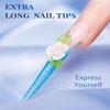 MORGLES 240 Pcs Half Cover Coffin Nail Tips Clear Acrylic Extra Long False Nail Tips with Glue, Clipper, Files and Cuticle Fork for Salons and Home DIY view 4
