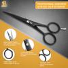 BROSTACHE Beard & Mustache Scissors for Men 5, 2 comb & Beautiful Travel Pouch, Hand forged with Bevel edge For precision, Extremely Sharp Scissor, Trimming scissors view 4