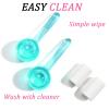 CIBLUTY Ice Globes for Facials- Freezer Free Face Rollers with Essence for Daily Beauty Routines, Skin Massagers Globes Durable Quartz Glass for Reduce Puffiness Skin Cooling (Update Green) view 3